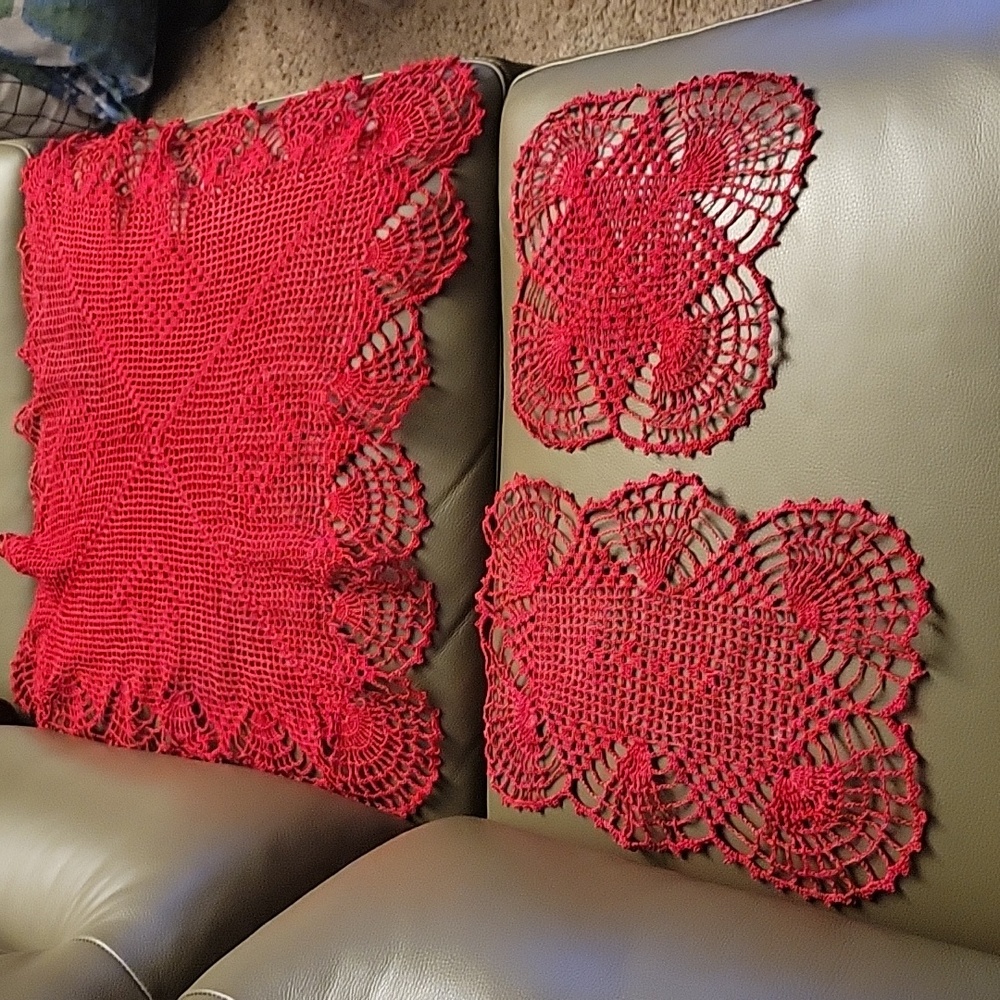 Red Crochet Doilies